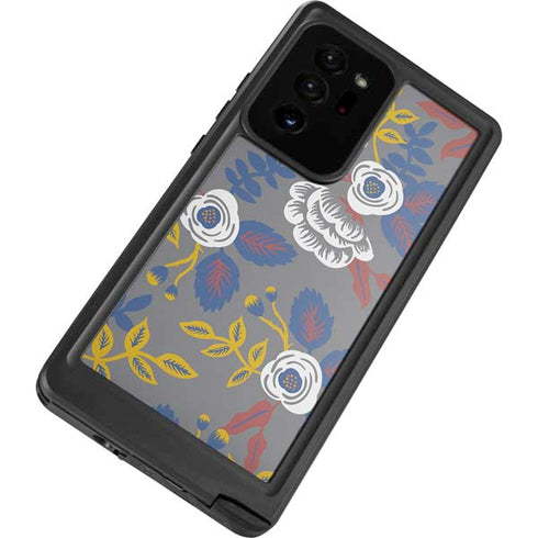 Autumn Grey Floral Galaxy Note20 Ultra 5G Waterproof Case